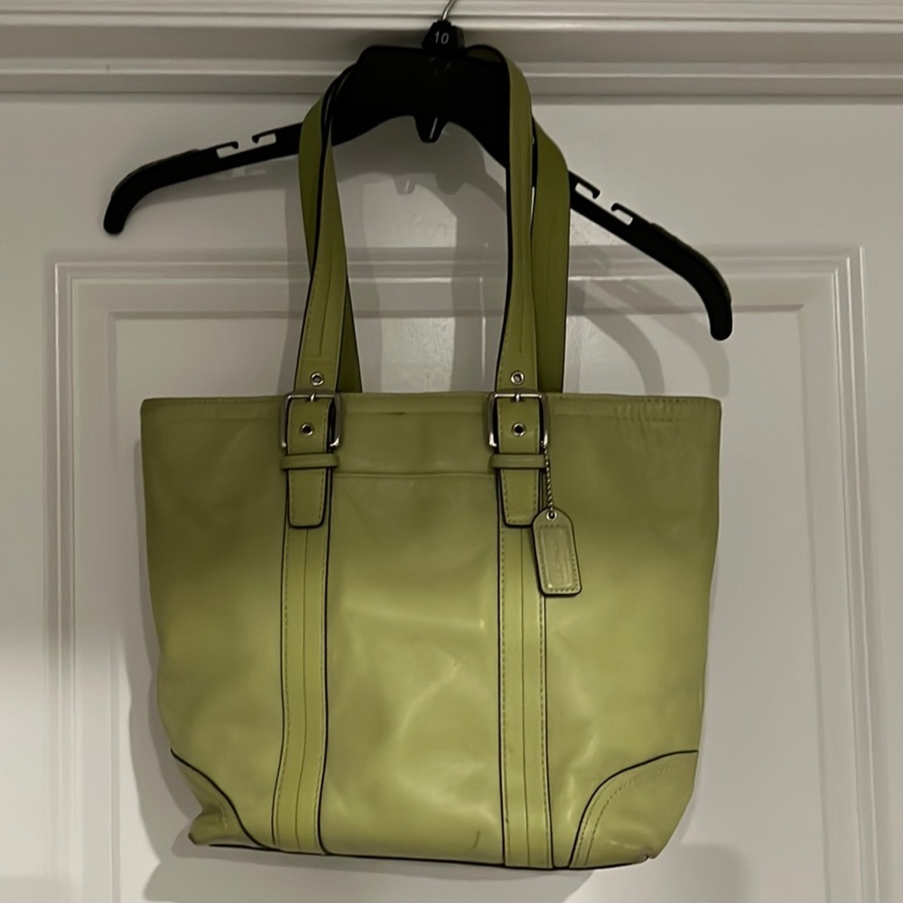Coach shoulder bag, lime green